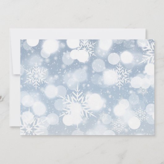 Einladung zur Feier der weißen Snowflakes (Rückseite)