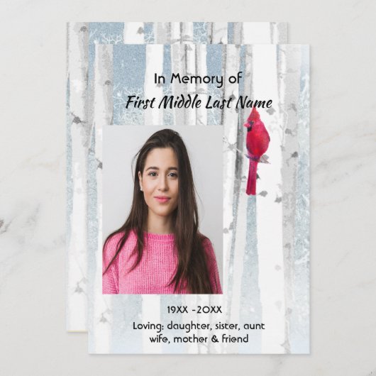 Einladung zur Feier des Lebens Gedenkgottesdienst  (Vorne/Hinten)