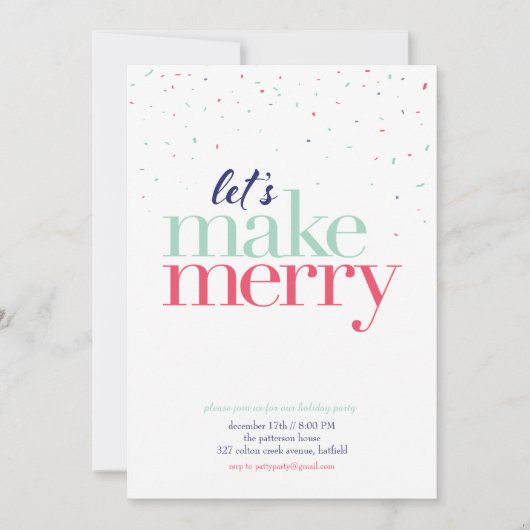 Einladung zur Feier *Lass uns Merry machen* (Vorderseite)