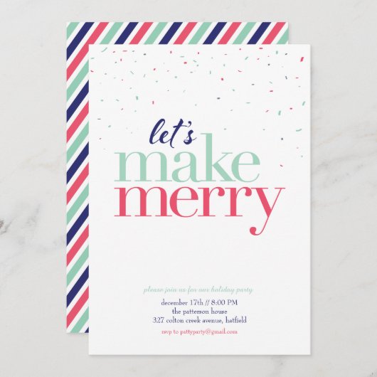 Einladung zur Feier *Lass uns Merry machen* (Vorne/Hinten)