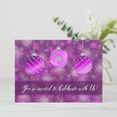 Einladung zur Feier - Lila Ornamente (Stehend Vorderseite)