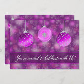 Einladung zur Feier - Lila Ornamente (Vorne/Hinten)