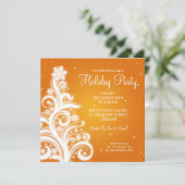 Einladung zur Feier Wirbler Baum Orange (Stehend Vorderseite)