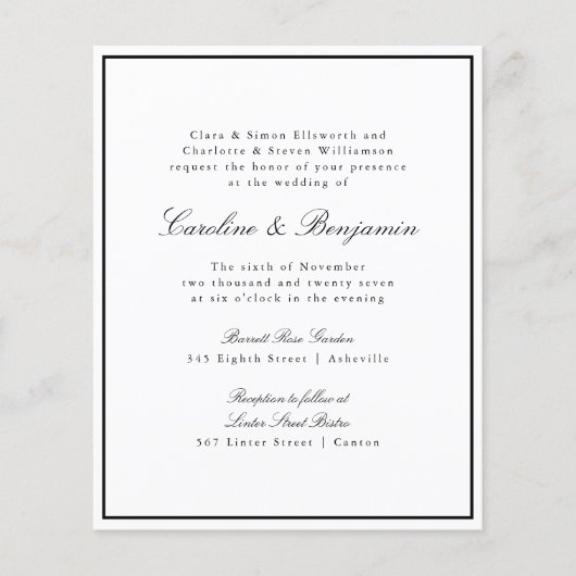 Einladung zur Feierlichen Hochzeit an der Grenze (Vorderseite)