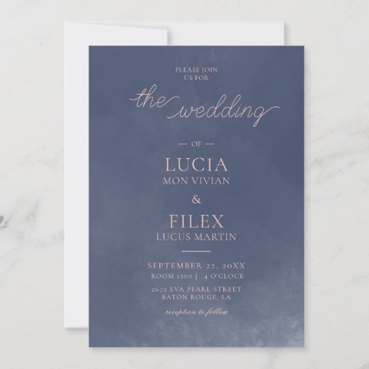 Einladung zur feierlichen Hochzeit der klassischen (Vorderseite)