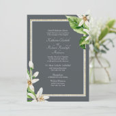 Einladung zur feierlichen Hochzeit in Grau (Stehend Vorderseite)