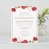 Einladung zur feierlichen Hochzeit in Rot und Weiß (Stehend Vorderseite)