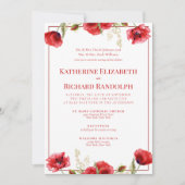 Einladung zur feierlichen Hochzeit mit Roter Flora (Vorderseite)