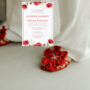 Einladung zur feierlichen Hochzeit mit Roter Flora
