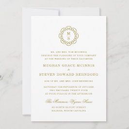 Einladung zur feierlichen Hochzeit von Gold Monogr
