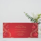 Einladung zur Feierlichkeit Elegantes Rot & Gold (Stehend Vorderseite)