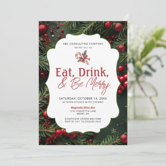 Einladung zur Feiertagsparty (Stehend Vorderseite)