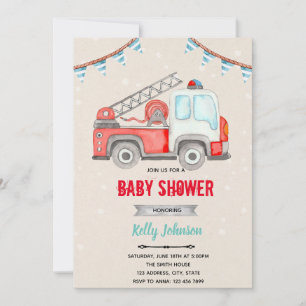 Einladung zur Feuerwehr-Themen-Baby-Shower