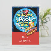 Einladung zur Florida-Poolparty am 4. Juli (Stehend Vorderseite)