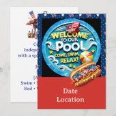 Einladung zur Florida-Poolparty am 4. Juli (Vorne/Hinten)