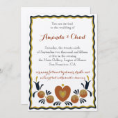 Einladung zur Folk Art Hochzeit (Vorne/Hinten)