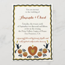 Einladung zur Folk Art Hochzeit