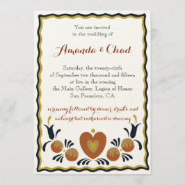 Einladung zur Folk Art Hochzeit