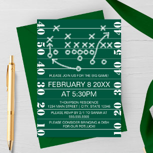 Einladung zur Football-Strategieparty "Big Game"