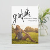 Einladung zur Foto Graduation Party (Stehend Vorderseite)