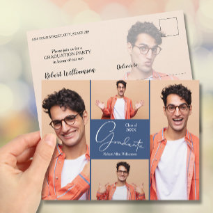 Einladung zur Foto Graduation Party Postkarte