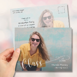 Einladung zur Foto Graduation Party Postkarte