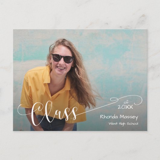 Einladung zur Foto Graduation Party Postkarte (Vorderseite)