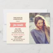 Einladung zur Foto Graduation Party. Save The Date (Rückseite)