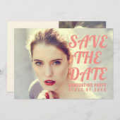 Einladung zur Foto Graduation Party. Save The Date (Vorne/Hinten)