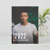 Einladung zur Foto-Graduationspartei für Minimalis (Stehend Vorderseite)