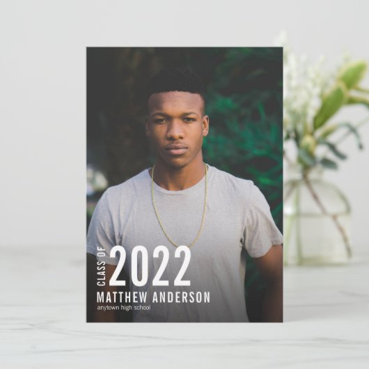 Einladung zur Foto-Graduationspartei für Minimalis (Stehend Vorderseite)