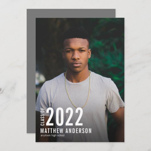 Einladung zur Foto-Graduationspartei für Minimalis (Vorne/Hinten)