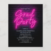Einladung zur Foto-Graduierungspartei "Budget Pink (Vorderseite)