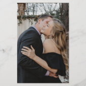 Einladung zur Foto-Hochzeit im Dunkelmarinefeld (Rückseite)