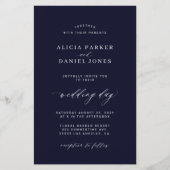 Einladung zur Foto-Hochzeit im Dunkelmarinefeld Flyer (Vorne)