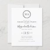 Einladung zur Foto-Monogramm-Graduierungspartei (Vorderseite)