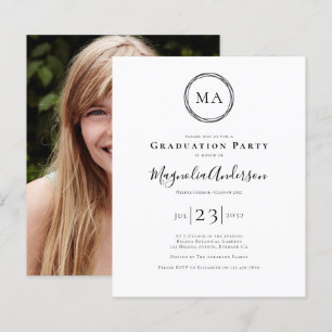 Einladung zur Foto-Monogramm-Graduierungspartei