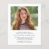 Einladung zur Foto-Script-Graduierungspartei (Rückseite)