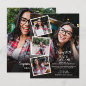 Einladung zur Fotocollage Graduation Party Postkarte (Vorne/Hinten)