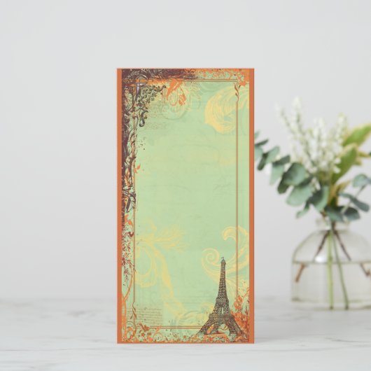 Einladung zur Fotokarte oder Menü im Eiffelturm (Stehend Vorderseite)