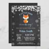 Einladung zur Fox Winter Boy Baby Dusche (Vorne/Hinten)