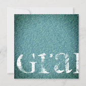 Einladung zur Französisch-Denim-Girl-Graduierungsp (Rückseite)