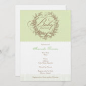 Einladung zur französischen Babydusche - Green (Vorne/Hinten)
