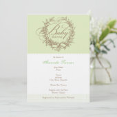 Einladung zur französischen Babydusche - Green (Stehend Vorderseite)