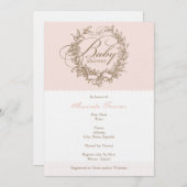 Einladung zur französischen Babydusche - Rosa (Vorne/Hinten)