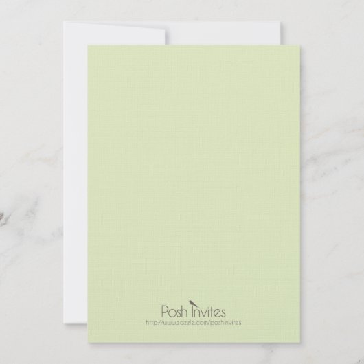 Einladung zur französischen Bebe-Dusche - Grün (Rückseite)