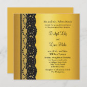 Einladung zur französischen Hochzeit in Gold (Vorne/Hinten)