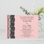 Einladung zur französischen Hochzeit (pink) (Stehend Vorderseite)