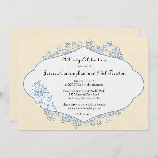 Einladung zur französischen Verlobung oder Dusche (Vorne/Hinten)