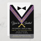 Einladung zur Freimaurerei - Lila & Gold Masonic J (Vorne/Hinten)